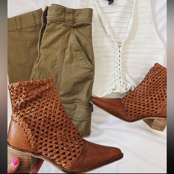 Free People In The Loop Woven Boot In Tan - Picture 1 of 3